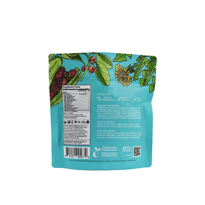 Tùy chỉnh in đầy đủ Túi đựng thức ăn phân hủy thực phẩm có thể phân hủy sinh học với ZipLock có thể nối lại được