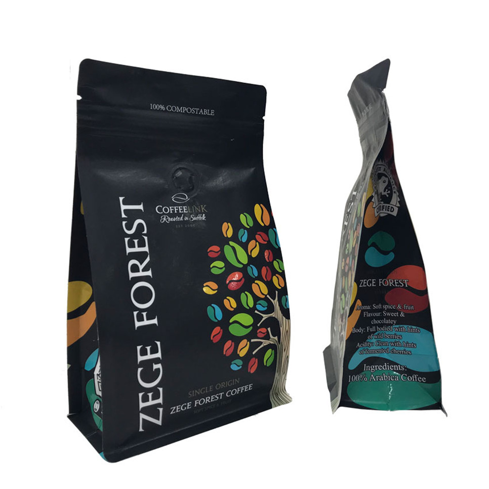 Popular Matt Finish Flat Bottom Recyclable Coffee Bag Gravure Printing