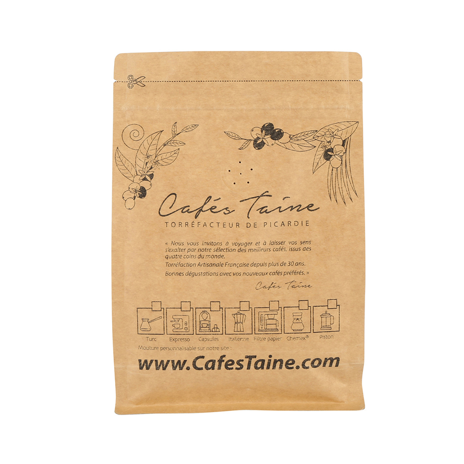 Excellent Quality Kraft Paper Poly Ziplock Coffee Bags Packaging 