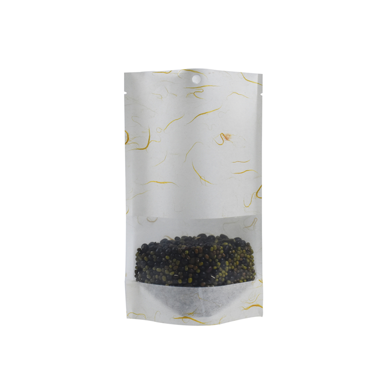 100 Gramm Food -Druckverschluss kompostierbar stehend klare Papierkaffeetaschen 8oz