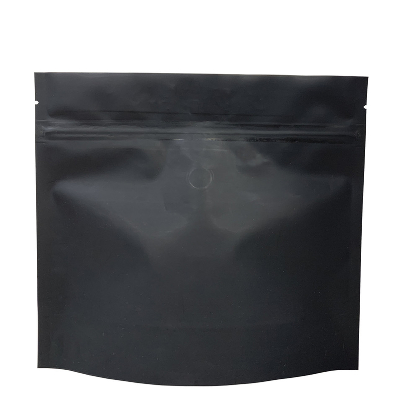 Double Zipper Full Gloss Finish K Bottom Seal Black Coffee Bag with Tear Notch