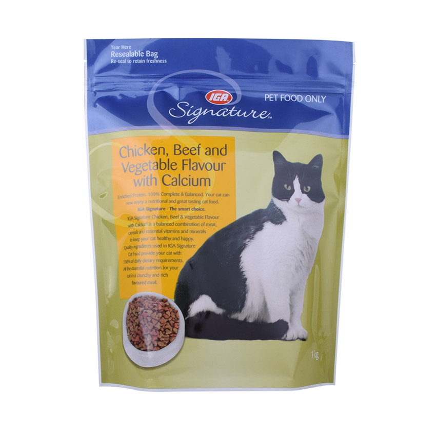 Eco-friendly Zipper Seal 50g Small Stand Up Dried Cat Treat Pouch