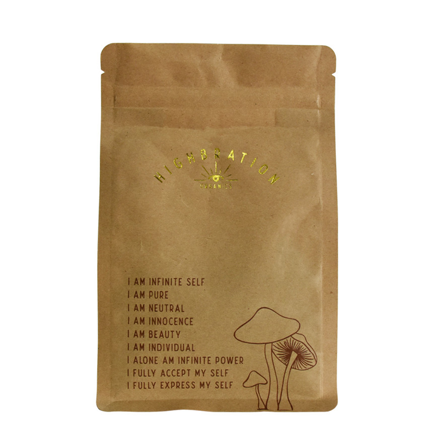 Compostable Resealable Kraft Paper Empty Coffee Tea Bags