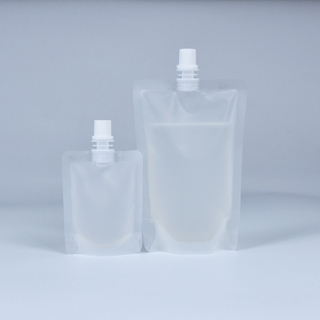 Custom Matte Finish 400ml 500ml Recyclable Clear Spouted Liquid Stand Up Pouches