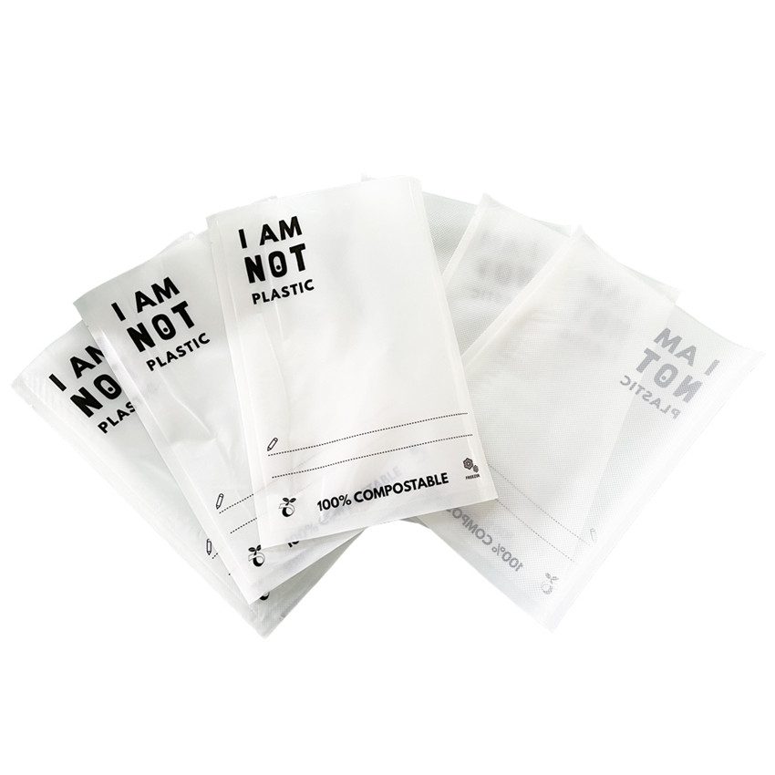 Eco Friendly Custom Size Printed Logo Sealed Compostable Vacuum Seal Bags