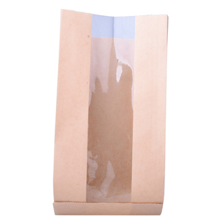 Compostable Clear Window Flat Bottom Top Quality Bag Paper Logo