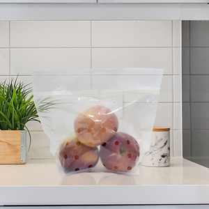 Durable Airtight Resealable Ziplock Custom Compostable Fruit Bags for Apples Keep Fresh