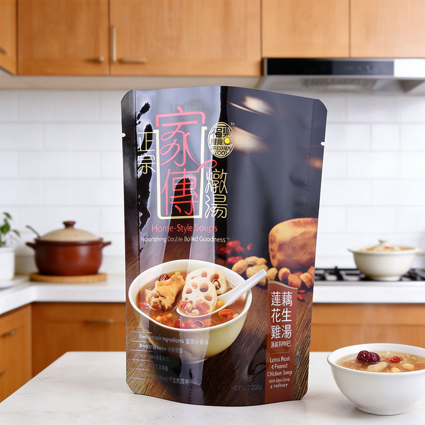 Customized High Quality Retort Bag Soup Stand Up Cooking Pouch For Food Manufacturer in China