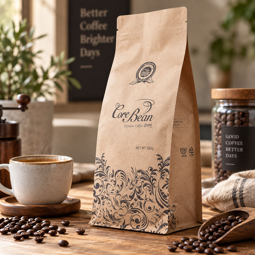 Factory Sale Certified Compostable Zipper Flat Bottom Coffee Bags with Valve And Tin Tie