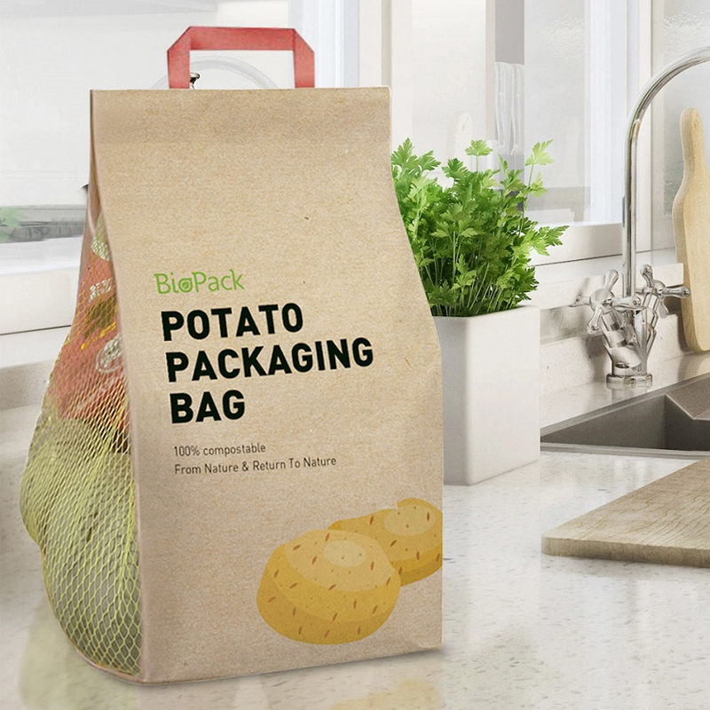 Crystal Vision Mesh Larger Flat Bottom Paper Biodegradable Produce Bags Wholesale
