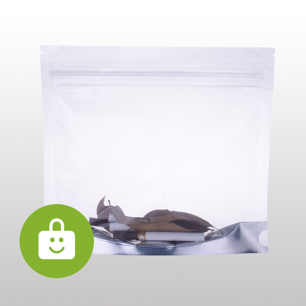 Transparan kustom-bau herbal pengemasan tas ritsleting anak-anak doypack-moisture packbag