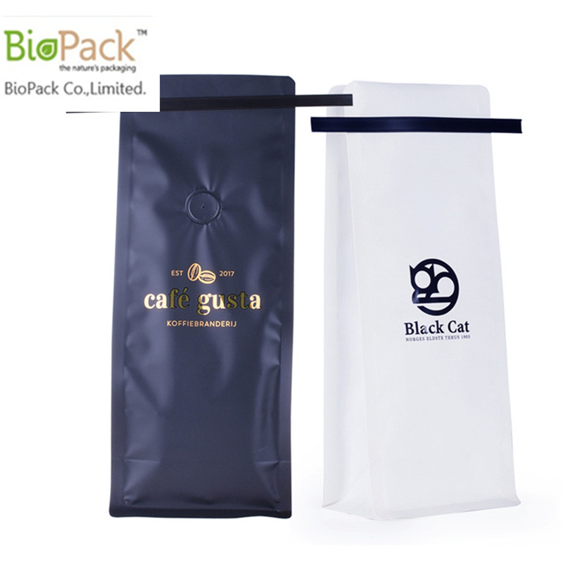 Biodegradable quadrata per il fondo quadrata stabilimento di caffè con cravatta e involucro produttore di Cina