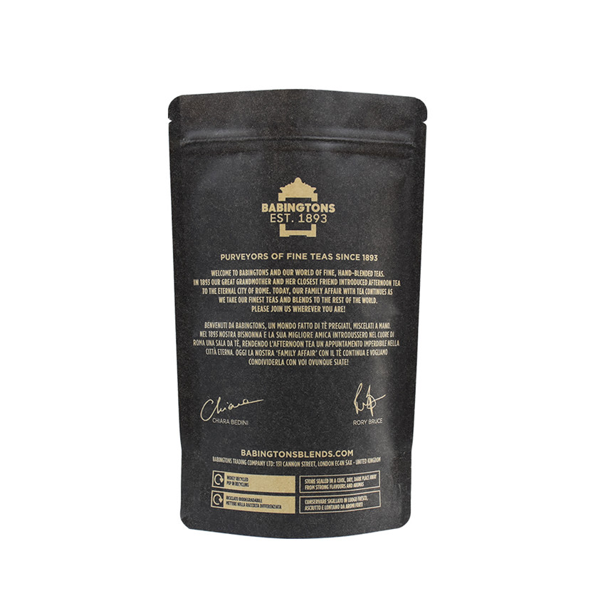 Full Black Custom Design Printing Kraft Paper Tea Bag With Ziplock