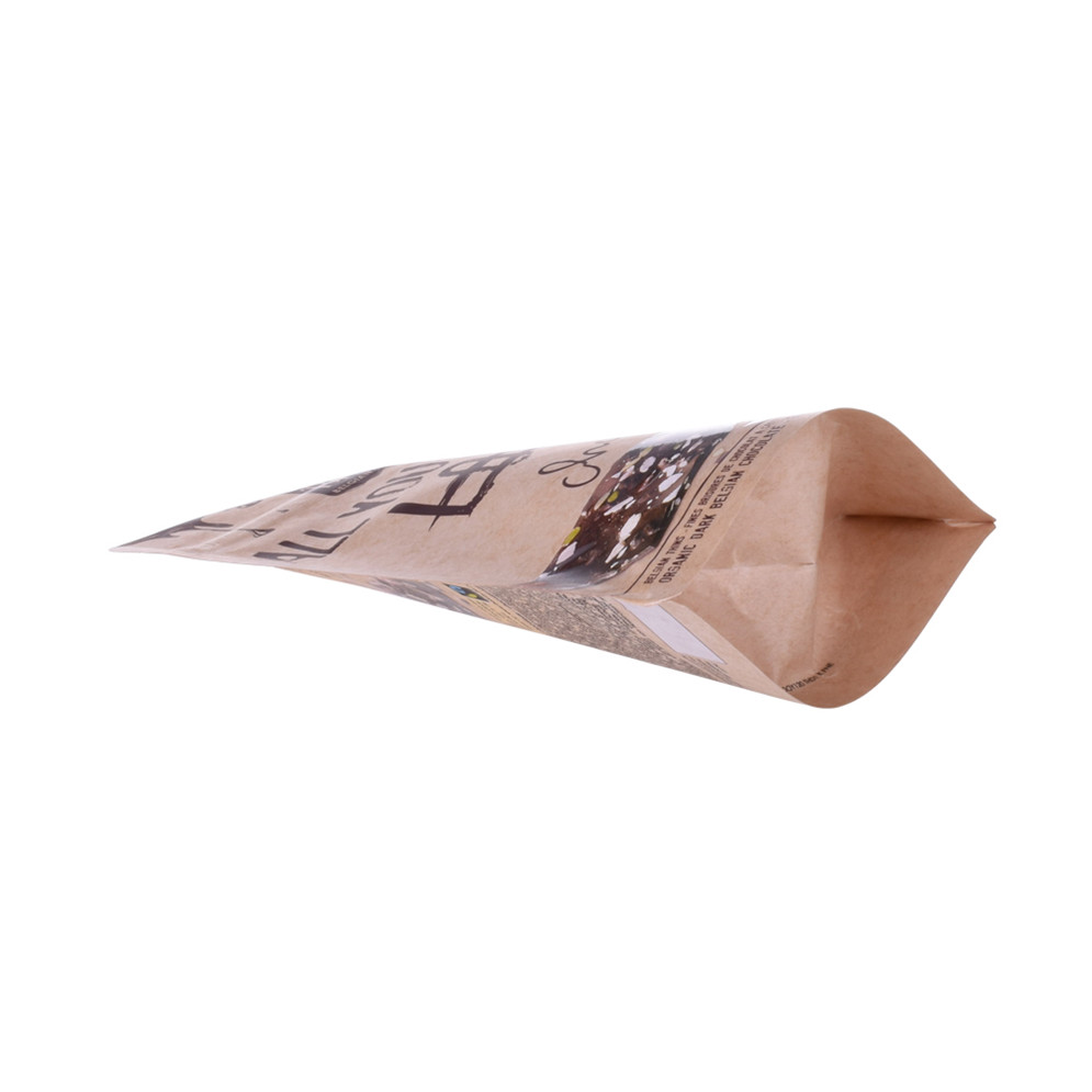 Biodegradable Custom Natural Food Grade Stand Up Pouch Kraft Paper Zipper Bag Supplier