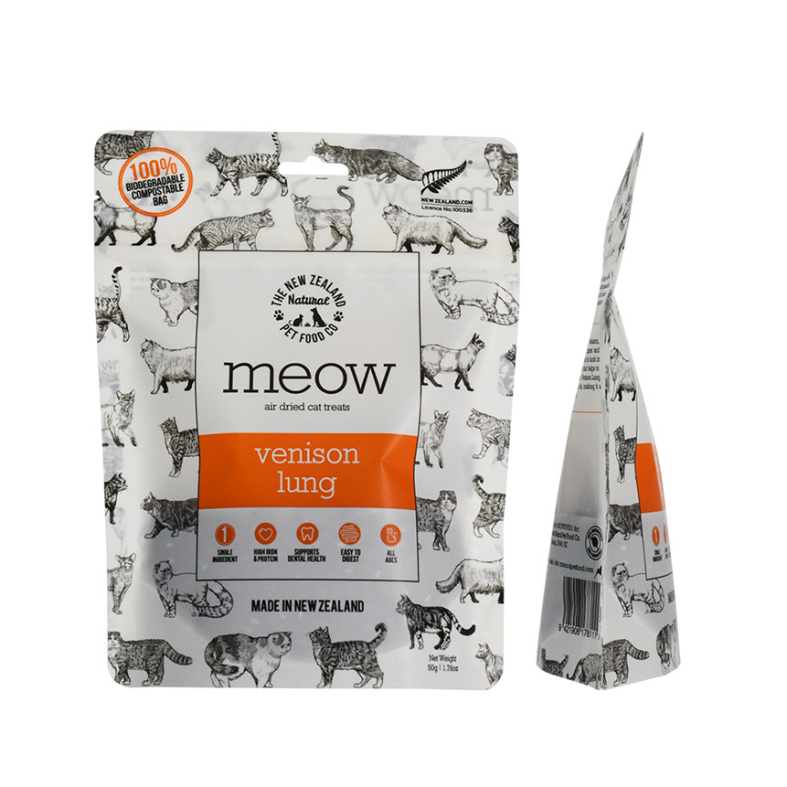 Stand Up Resealable Compostable Pouches Packaging Bags For Pet Food