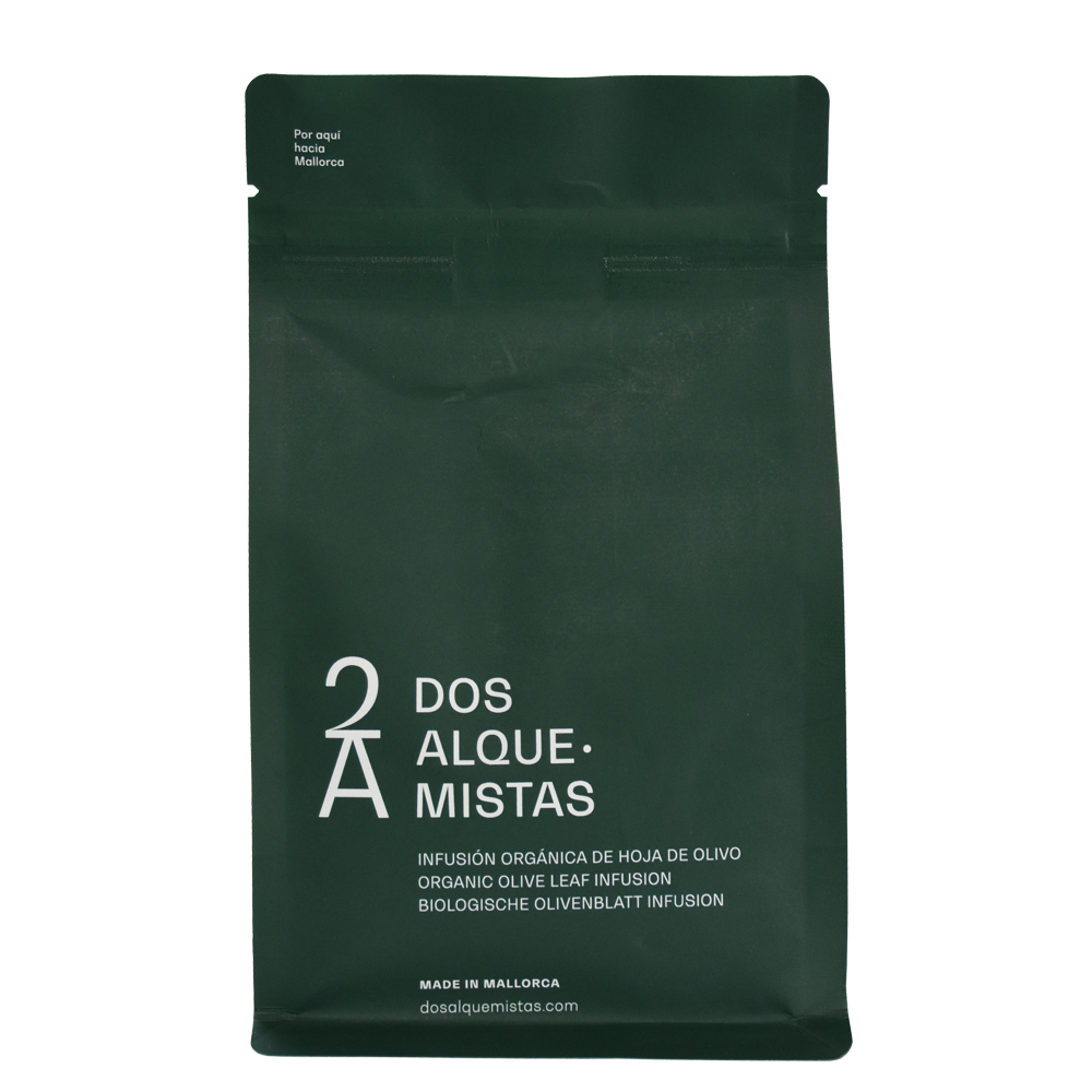 Biodegradable Food Grade Paper Packaging Loose Tea Resealable Zipper Bag Custom Stamping Flexible Pouch