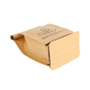 OEM Custom Flat Bottom Kraft Paper Bag Compostable Eco Friendly Food Grade Packaging Tintie Resealable Bag