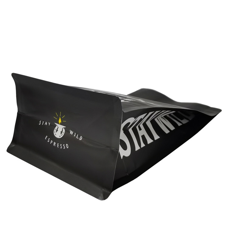 Good Seal Custom Kraft Plastic Aluminum Bag Flat Bottom Pouch Coffee Packaging Empty Flexible Packbag With Front Zipper