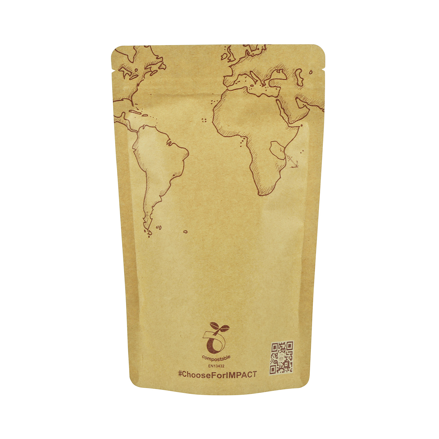 Bolsa de impressão digital com compasso de chá com compôs de papel compostável