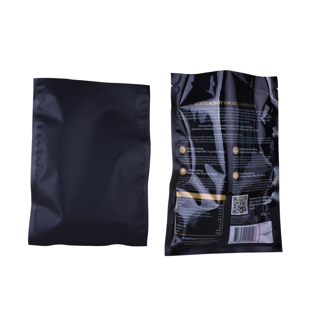 Embalagem de alimentos congelados de três laterais com alimentos laterais bolsa de nylon estampado de nylon estampado