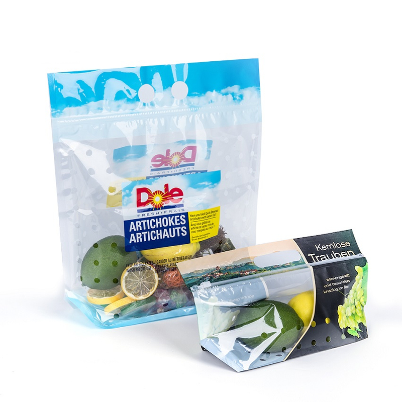 Cheap Printed Moisture Proof Stand Up Fresh Fruit Cellophane Bags with Logo