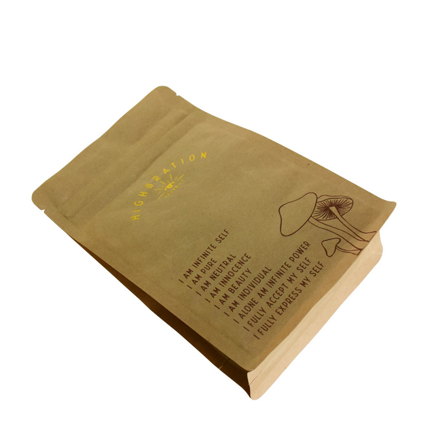 Compostable Resealable Kraft Paper Empty Coffee Tea Bags