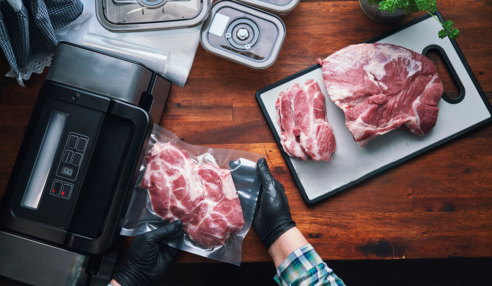 beef in vacuum sealed bag