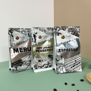 Personlig folie kaffeposer resirkulerbare med ventil