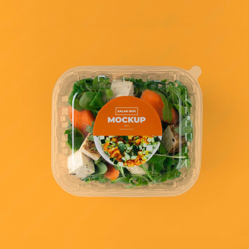 Clear Biodegradable Plastic Blister Packaging Fruit Vegetable Salad Box