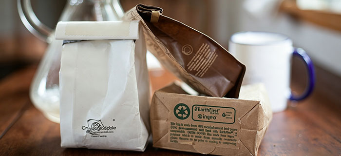 Buste di caff&egrave; compostabili