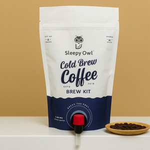 Custom 3L Cold Brew Coffee Pouches with Vitop Valve