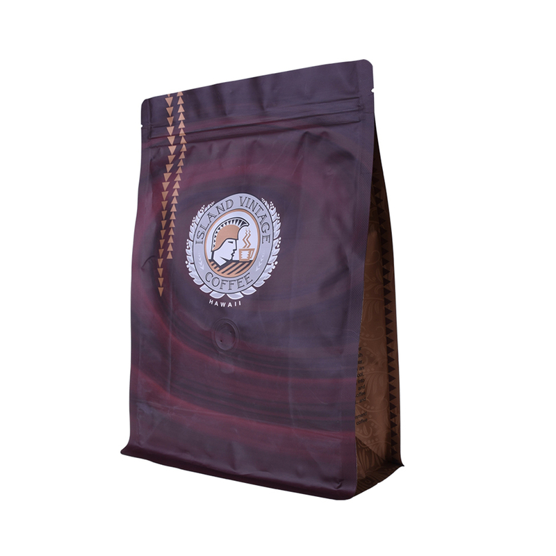 Nhà sản xuất chuyên nghiệp Zipper Top Top Recyable Woven Flat Bottom Tea Tea với van
