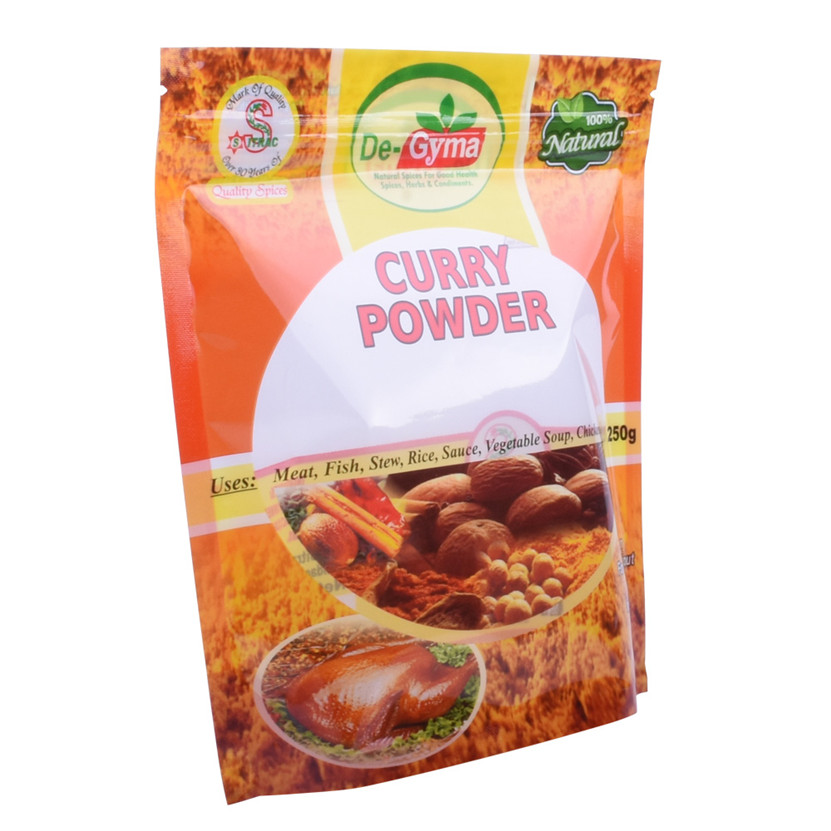 Heat Seal Resealable Zipper Spices Food Grade Safe Doy Bags Packaging
