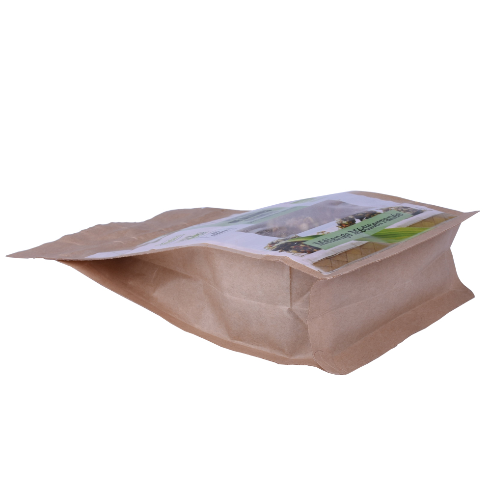 Gluten-free Handmade Baked Oatmeal Cake Snacks Kraft Paper Square Bottom Bag Custom Printed Barrier Moisture-proof Packaging