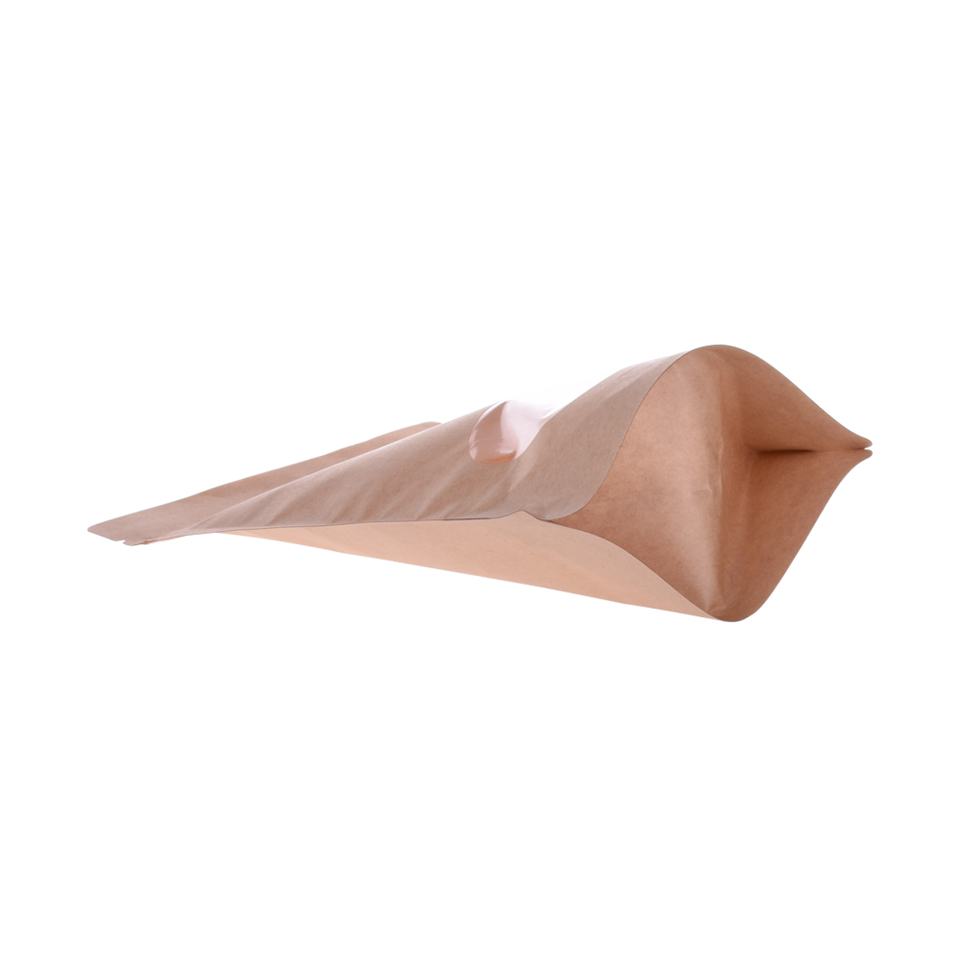 Dypack Ziplock Brown White Kraft Craft Paper Stand Up Pouch pour noix