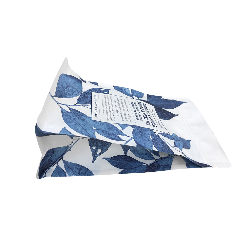 ​100% Custom Kraft Paper Corn Starch Compostable Tea Food Bag Flexible Zipper Packaging