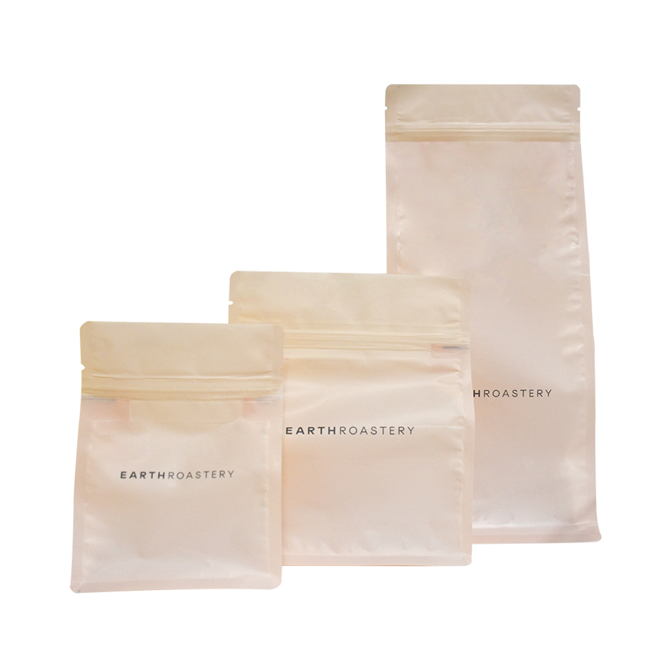 Matte Printing Barrier Clear Compostable Bags Premium Coffee Transparent Zip Bags