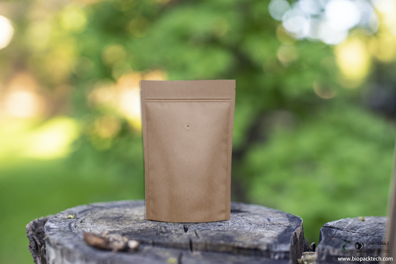 Compostable stand up pouches for coffee