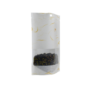 100 Grams Food Ziplock Compostable Standing Clear Paper Coffee Bags 8OZ