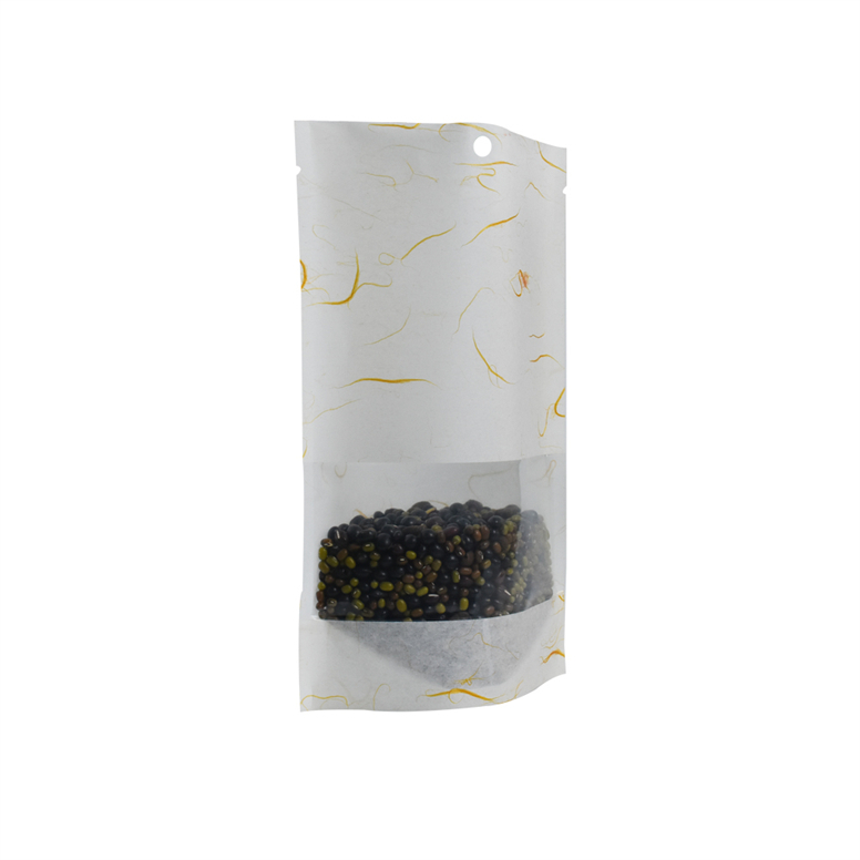 100 Gramm Food -Druckverschluss kompostierbar stehend klare Papierkaffeetaschen 8oz