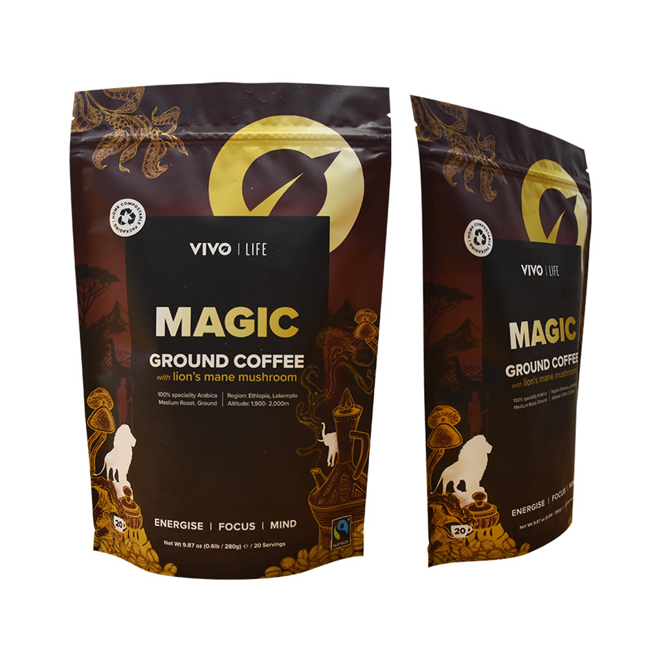 Compostable Material Stand Up Top Quality Packing Coffee Factory Supply