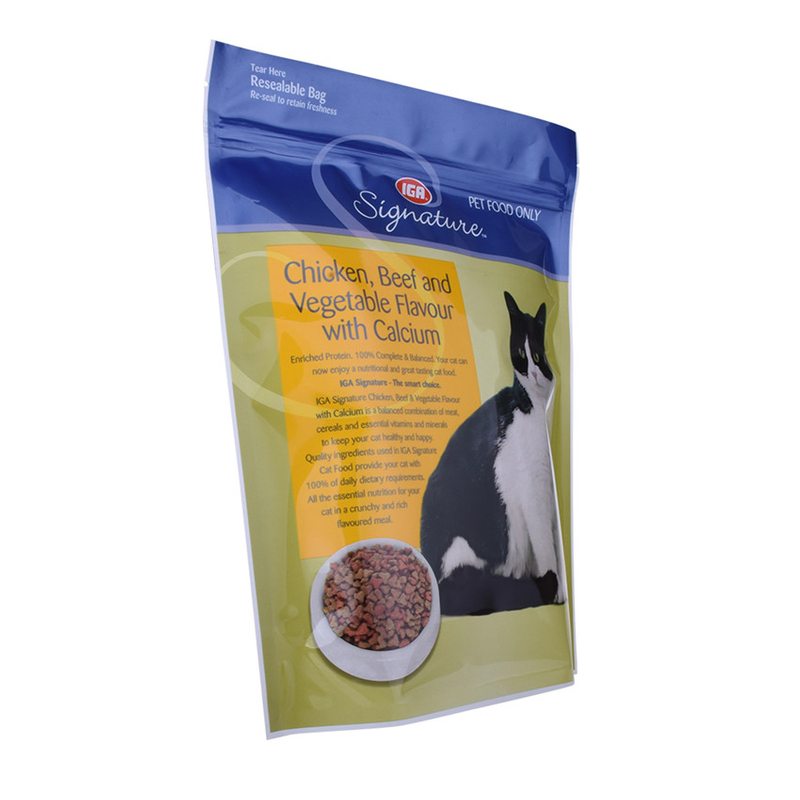 Self-standing Up Creative Printed Resealable Aluminum Foil Pet Food Packaging Bags