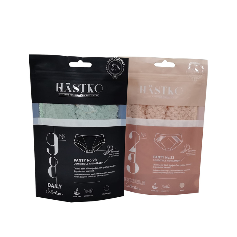 Free Sample Window Printed Resealable Zipper Seal Underwear Packaging Bag Wholesale