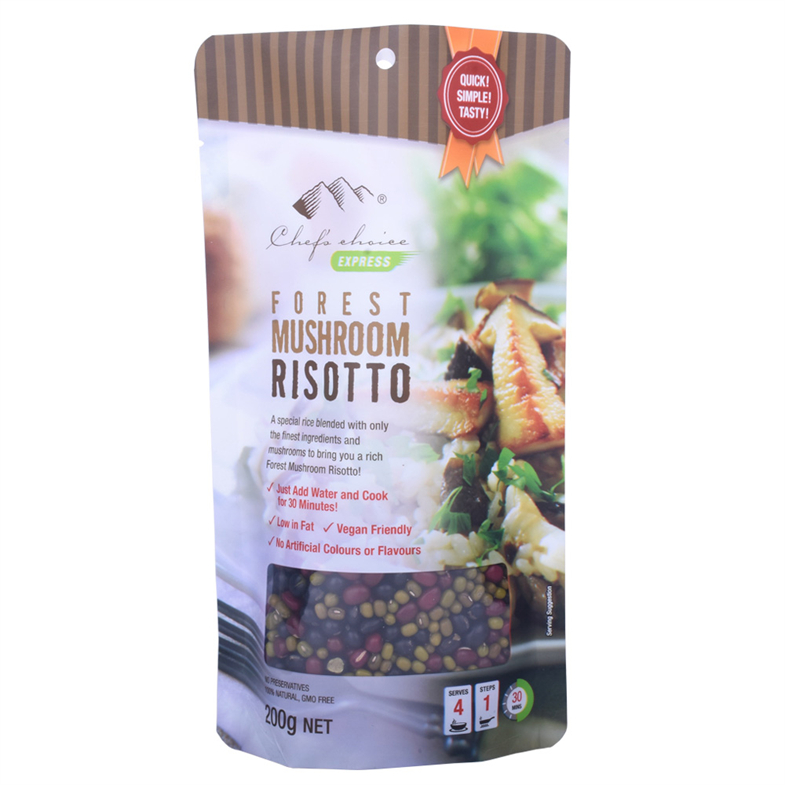 Eco Kraft Paper Cellophane Ziplock Top Packaging Bags for Organic Foods