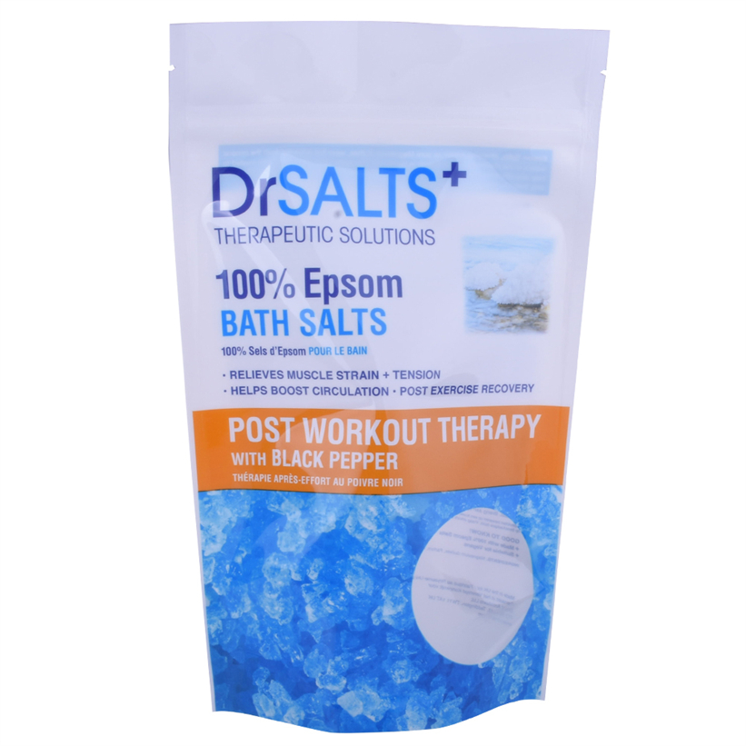 Custom Made PLA Film Stand Up Zip Epsom Salt Packaging Bags with Window
