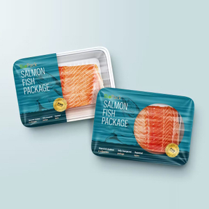 Certified Compostable Salmon Seafood Heat Sealed Printed Laminated Lidding Films
