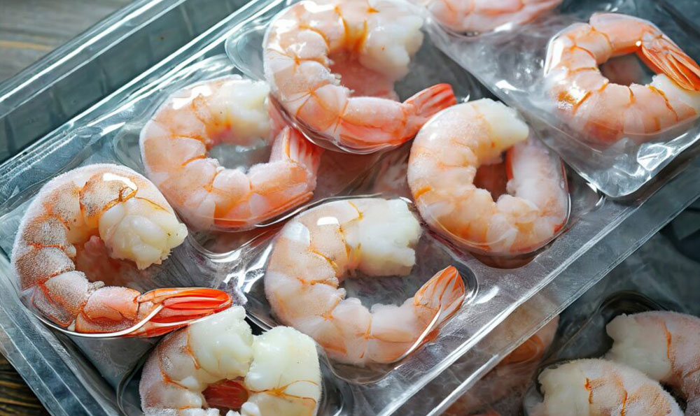 frozen shrimp vacuum packaging