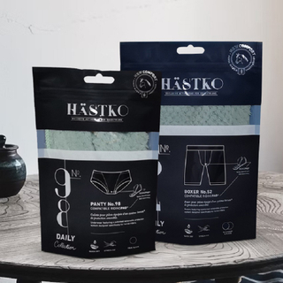 Resealable Frosted Black Biodegradable Plastic Underwear Bag​ with Window