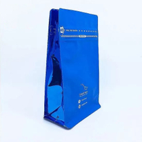 Heat Seal Foil Lined Custom Printed Biodegradable Mylar Foil Coffee Packaging Flat Block Bottom Pouches with Valve