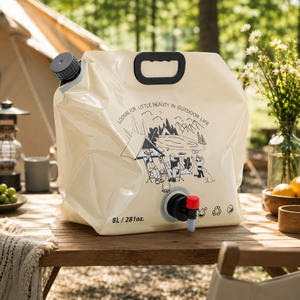 Recyclable Foldable 8L Collapsible Water Pouch For Camping Hiking